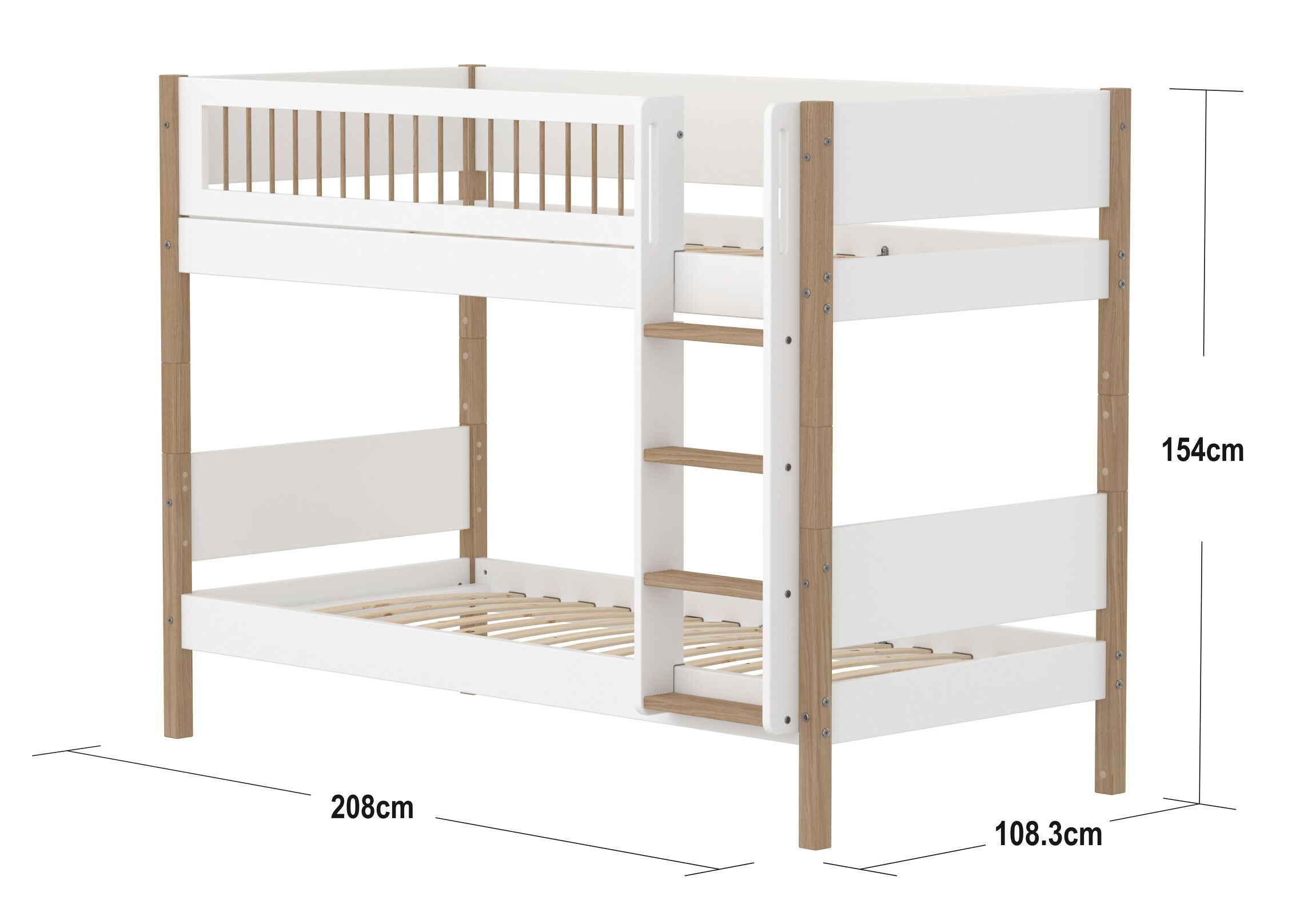 Flexa NOR Leiter gerade Etagenbett - Weiss / B: 109.0 cm x T: 208.0 cm x H: 154.0 cm
