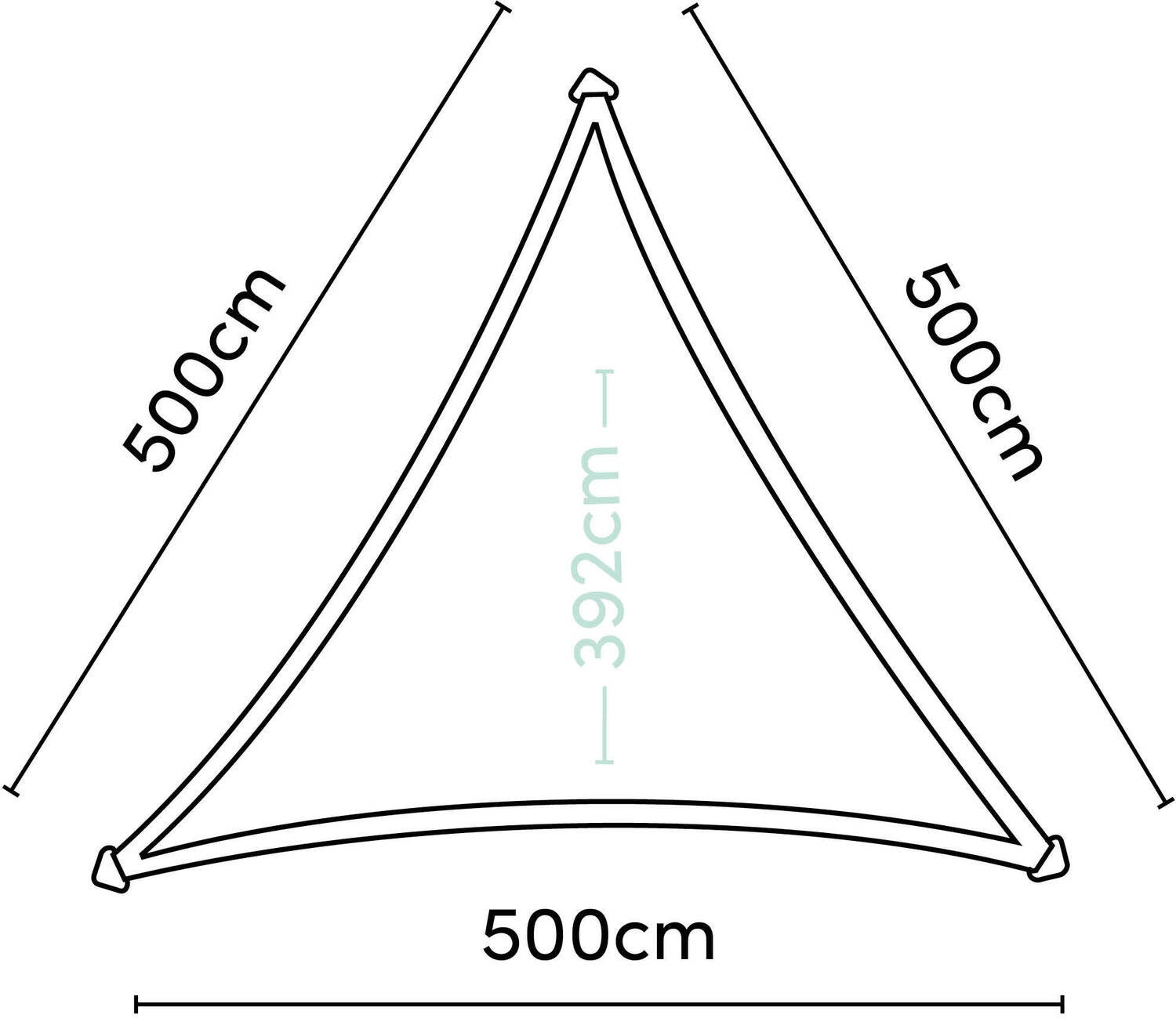 Platinum schaduwdoek driehoek Sun & Shade Dreamsail grijs 500 x 500 cm