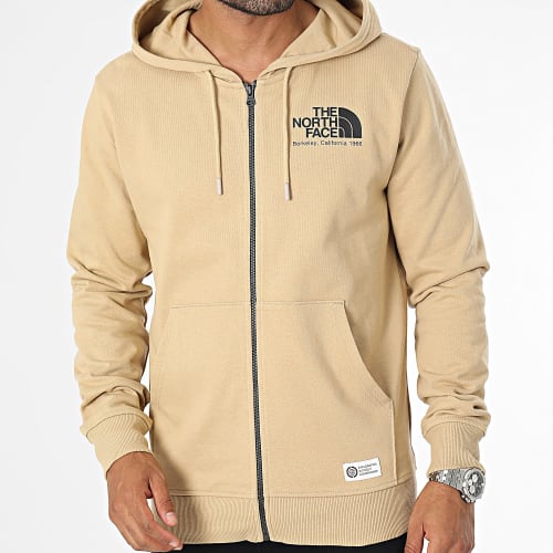 Sweat Capuche Zippé Berkeley California Beige