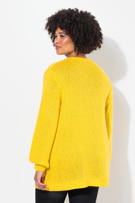 Strickjacke, Straight Fit, Ballonärmel