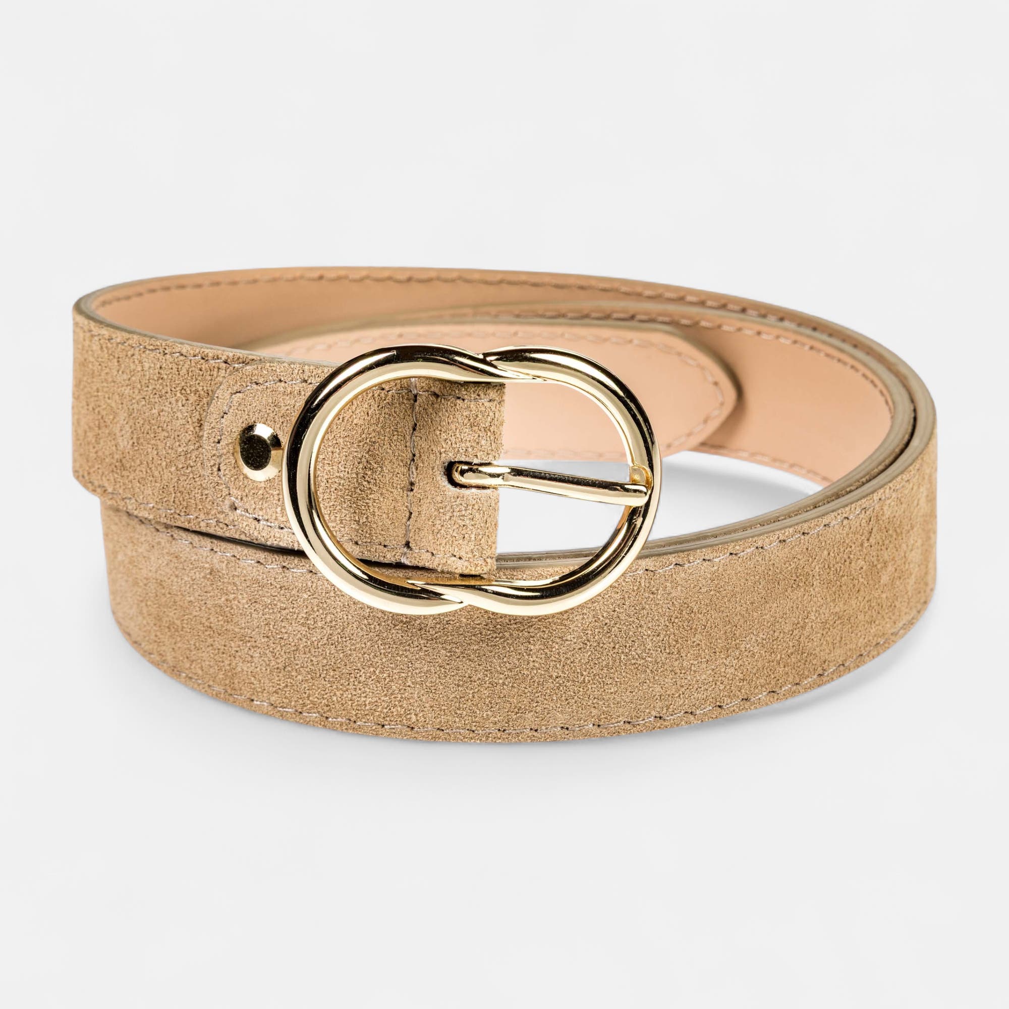 Ceinture en cuir beige