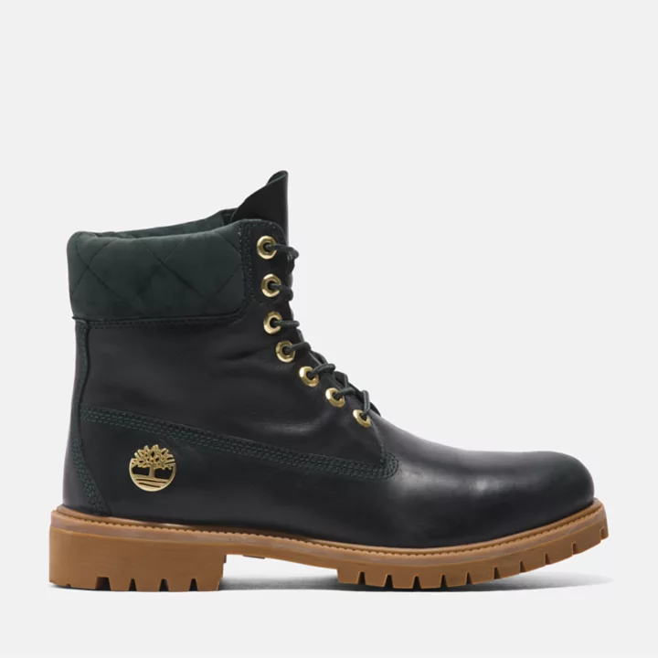 Bota Timberland Premium de 6 polegadas para homem, em preto/verde.
