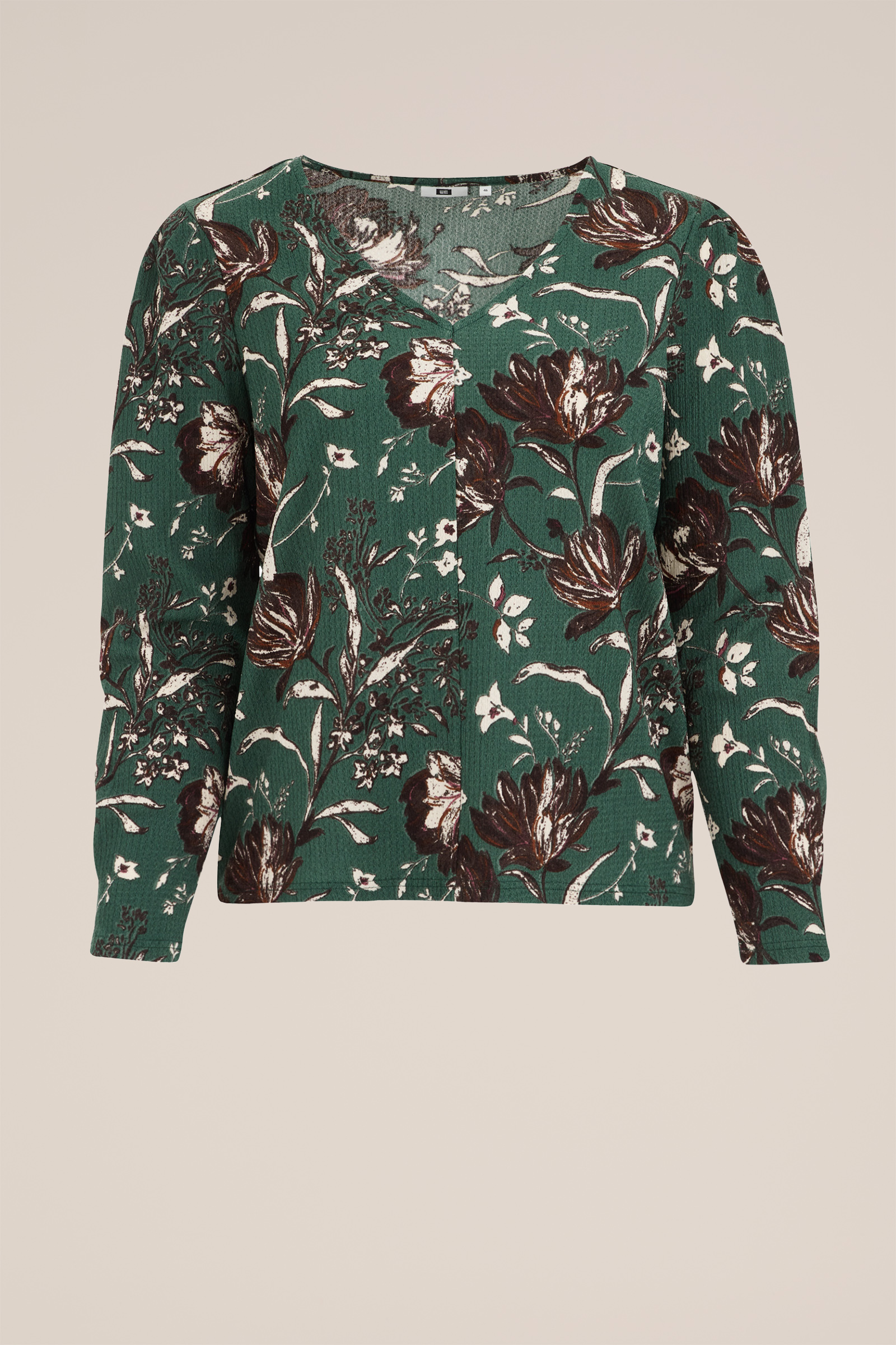 T-shirt met structuur - Curve WE Fashion Donkergroen