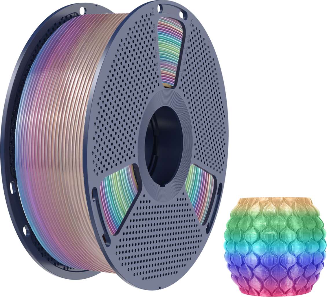 SUNLU  PLA Transparent Rainbow-04, 1,75 mm / 1000 g    Beeindruckende Lichteffekte & Regenbogen Farbverlauf alle acht Meter