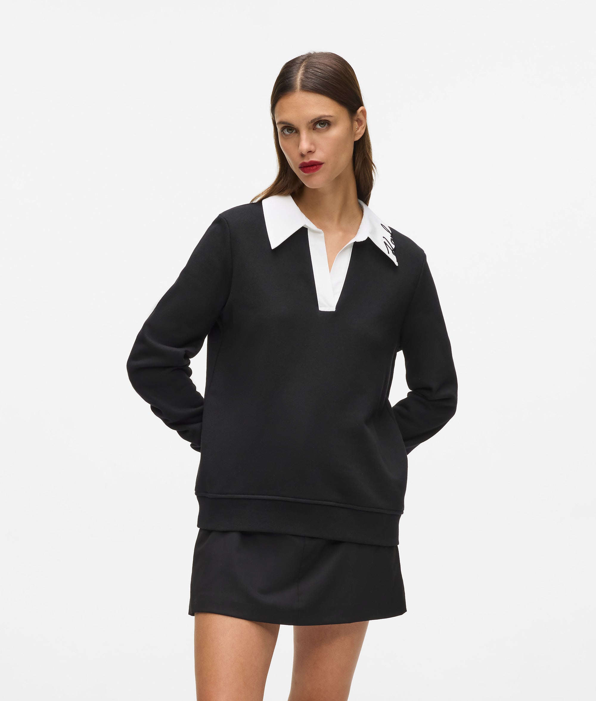 Signature sweatshirt met kraag