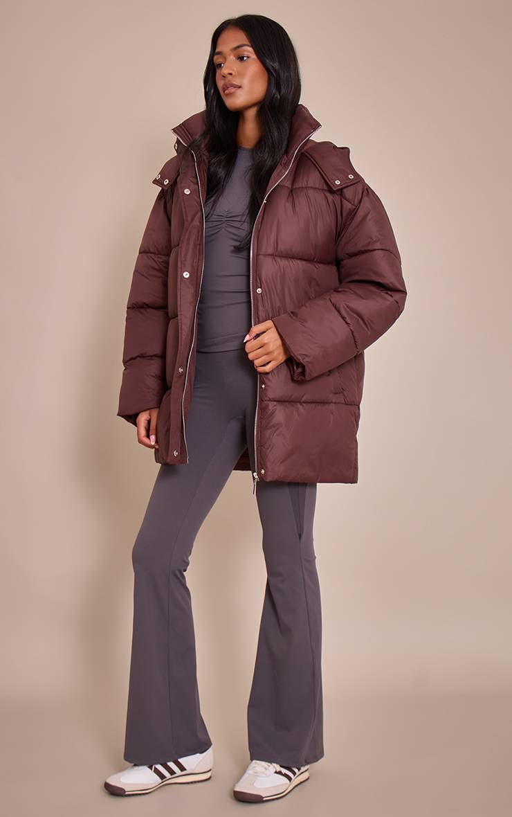 Chocolat Doudoune Longue Oversize À Casynthétiqueche