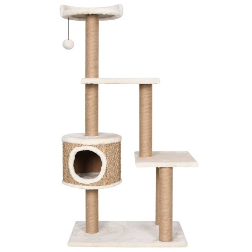 Arranhador para gatos com múltiplas plataformas, cor bege