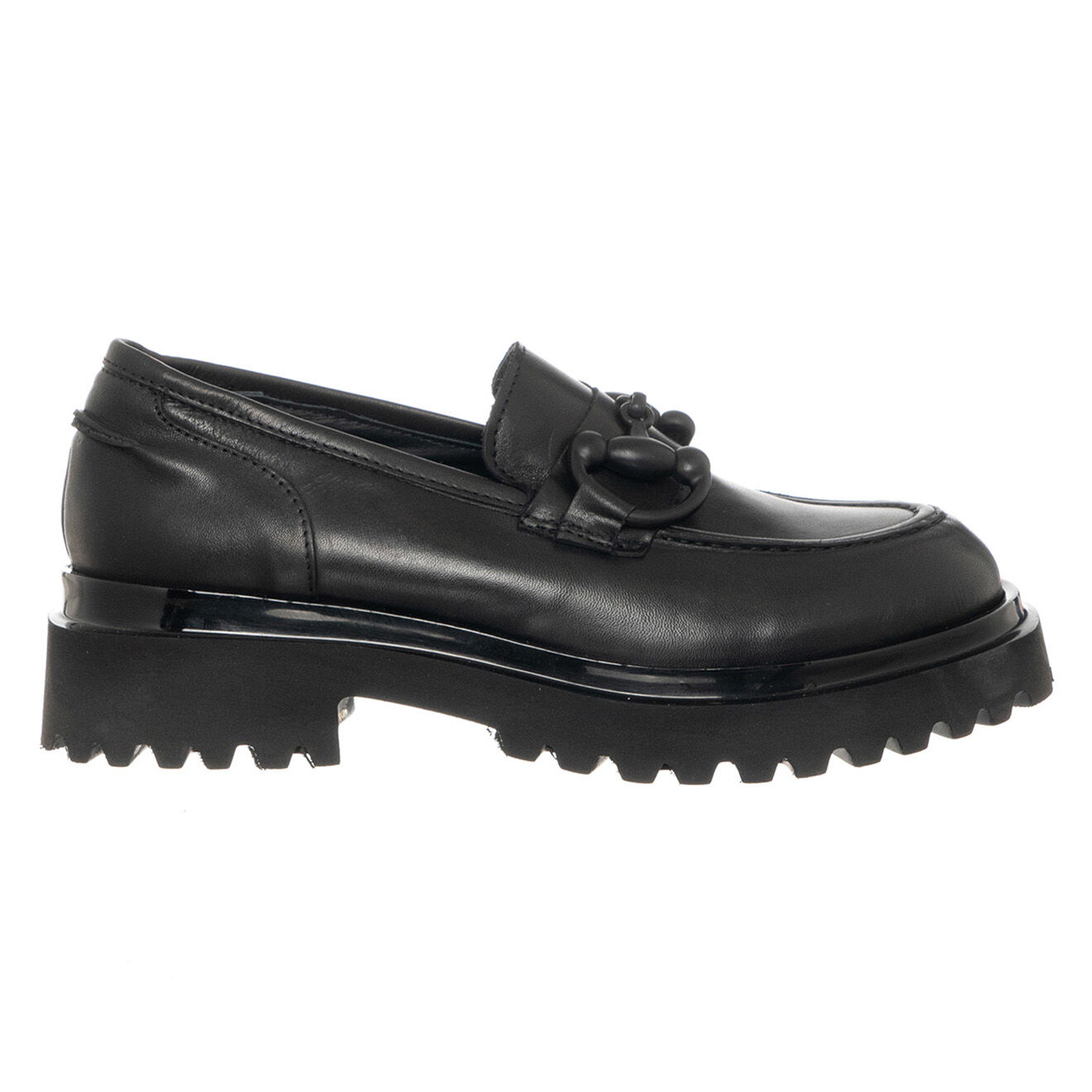 Loretta Pettinari Mocassins en Cuir Coda noirs - Talon 5 cm