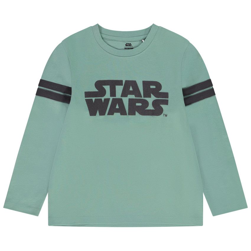 T-shirt manches longues Star Wars Disney pour garçon - Vert