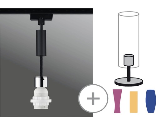 Paulmann URail hanglamp 1-lamp 2Easy Basic zwart/mat 230V