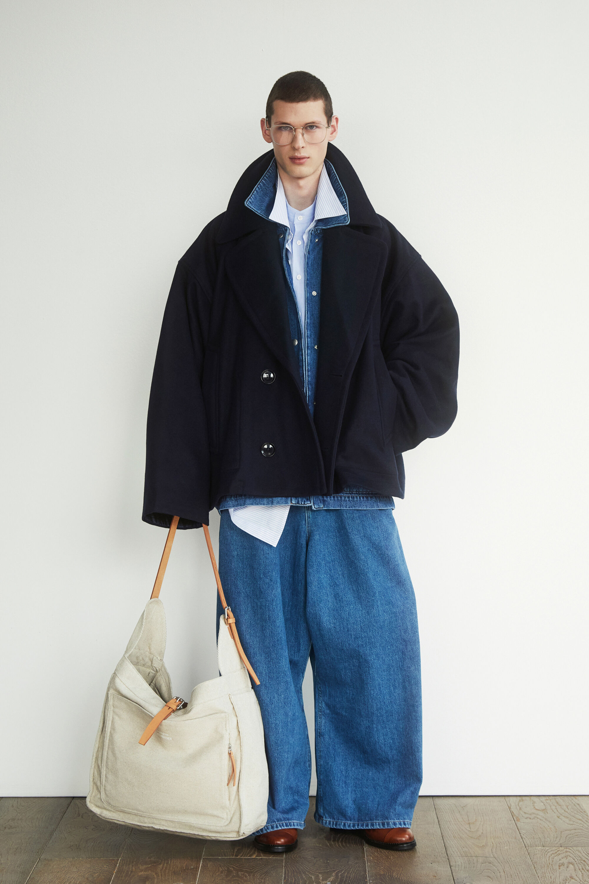 Casaco curto oversized de lã Hed Mayner