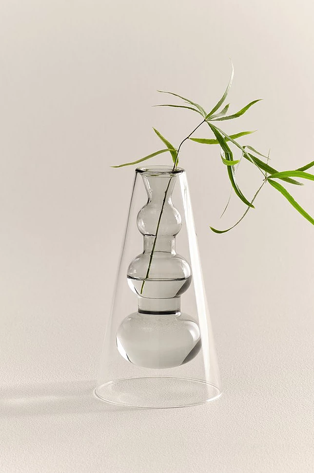 TILO GREY glassvase høyde 18 cm