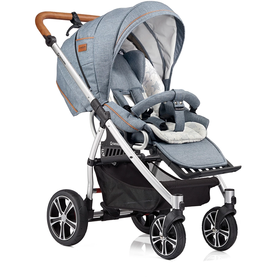 GESSLEIN Kombikinderwagen F4 Air+ mit Handbremse, eisblau meliert  Stern