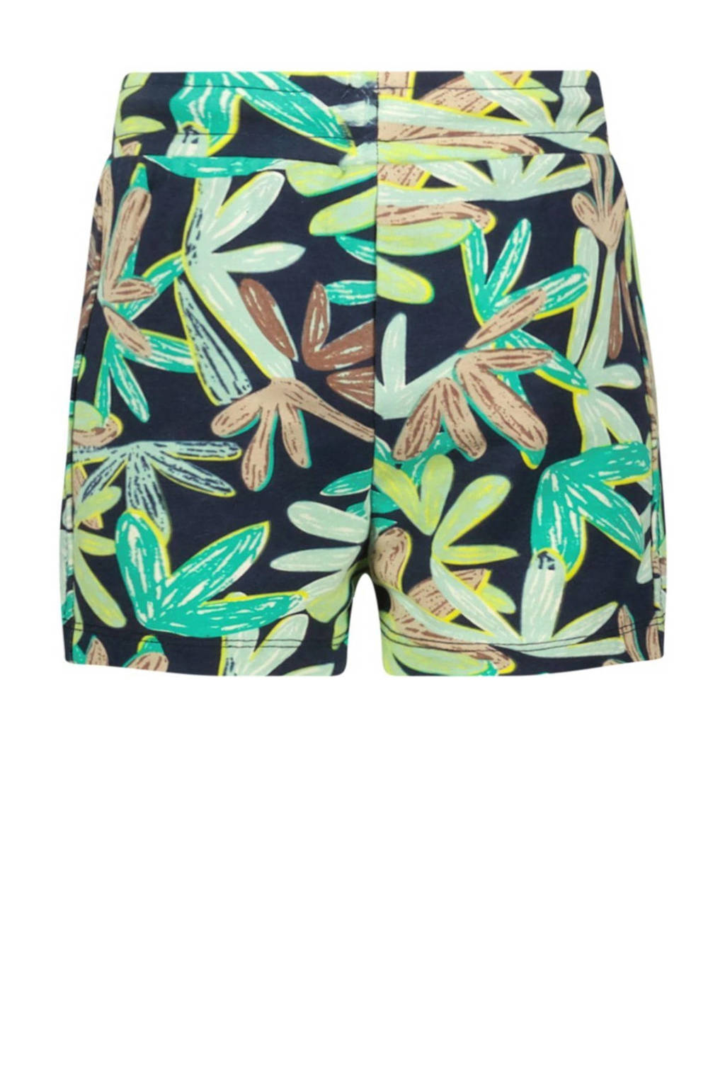 B.Nosy sweatshort met bladprint donkerblauw/groen