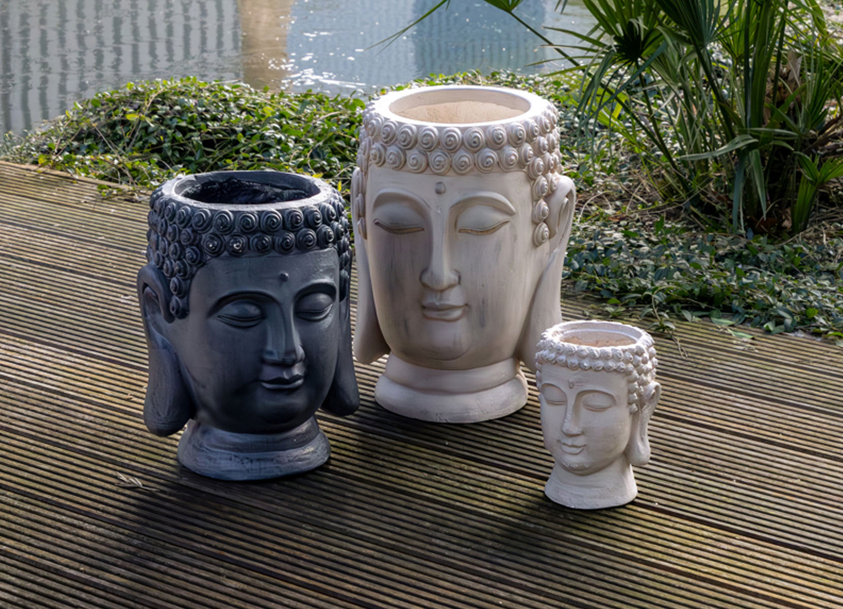 XXL-Pflanztopf Buddha 33x43cm Sand