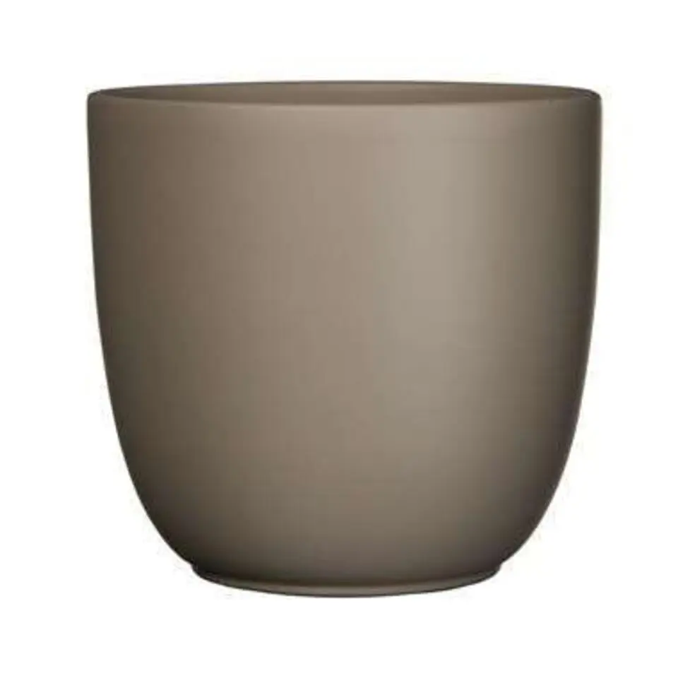 Mica Decorations Bloempot - taupe bruin - mat - keramiek - 28 x 25 cm