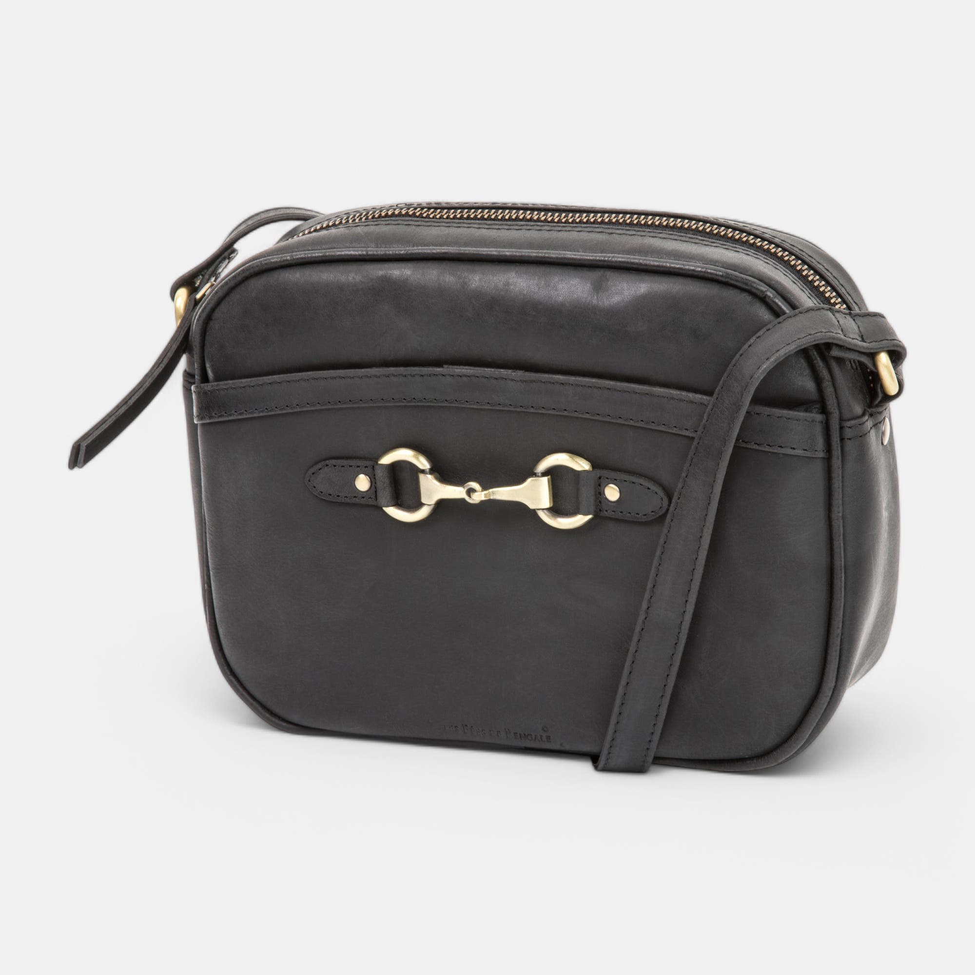 Sac bandoulière en cuir noir