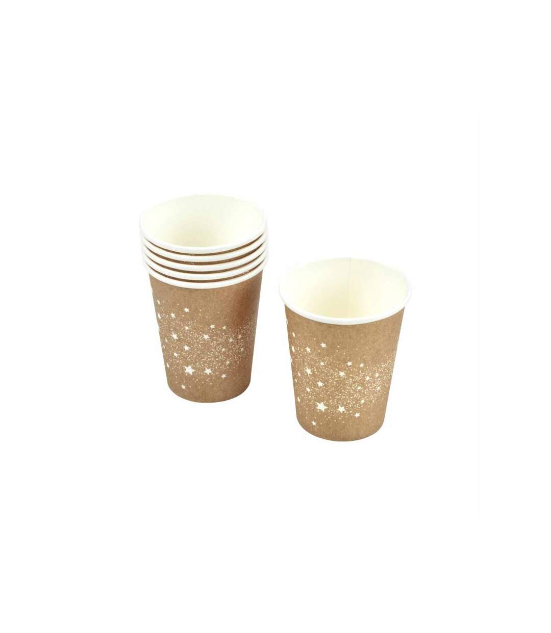 Paris Prix - Lot De 6 Gobelets En Carton stardust 25cl Marron