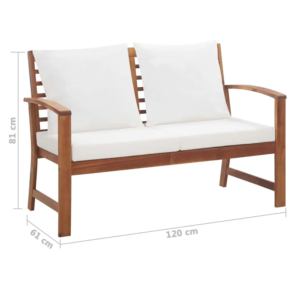 vidaXL - Tuinbank Set - Wit - Hout