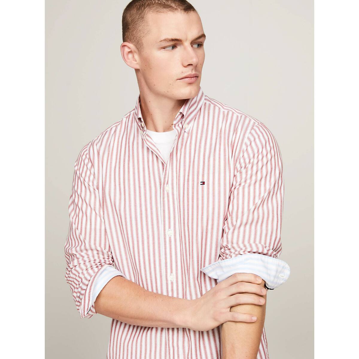 TOMMY HILFIGER<br>Camisa listrada de popeline