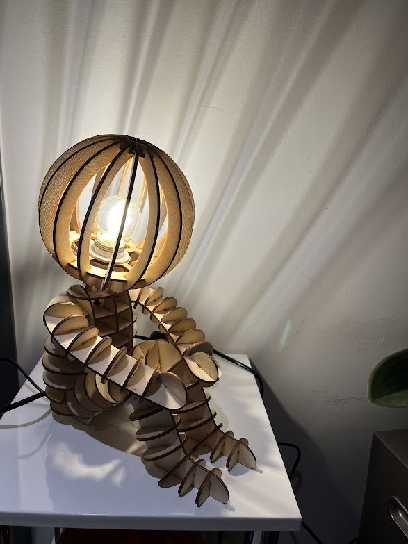 (30x14cm) E14 Holz Glühbirne Nachttisch Lampe Home Deko Beleuchtung Geschenkidee (P0067) - Nachdenkliches Männchen
