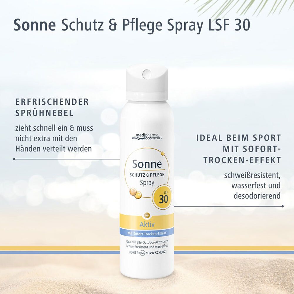 medipharma cosmetics Sonne Schutz&Pflege aktiv Aerosol-Spray LSF 30