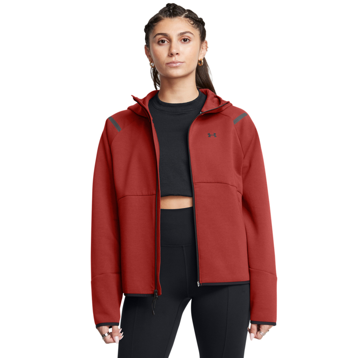 Under Armour Unstoppable Fleece Jack Dames Oranje Zwart