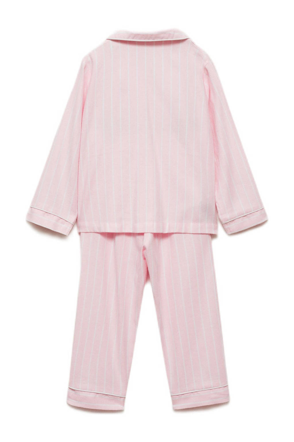 Mango Kids gestreepte pyjama roze/wit
