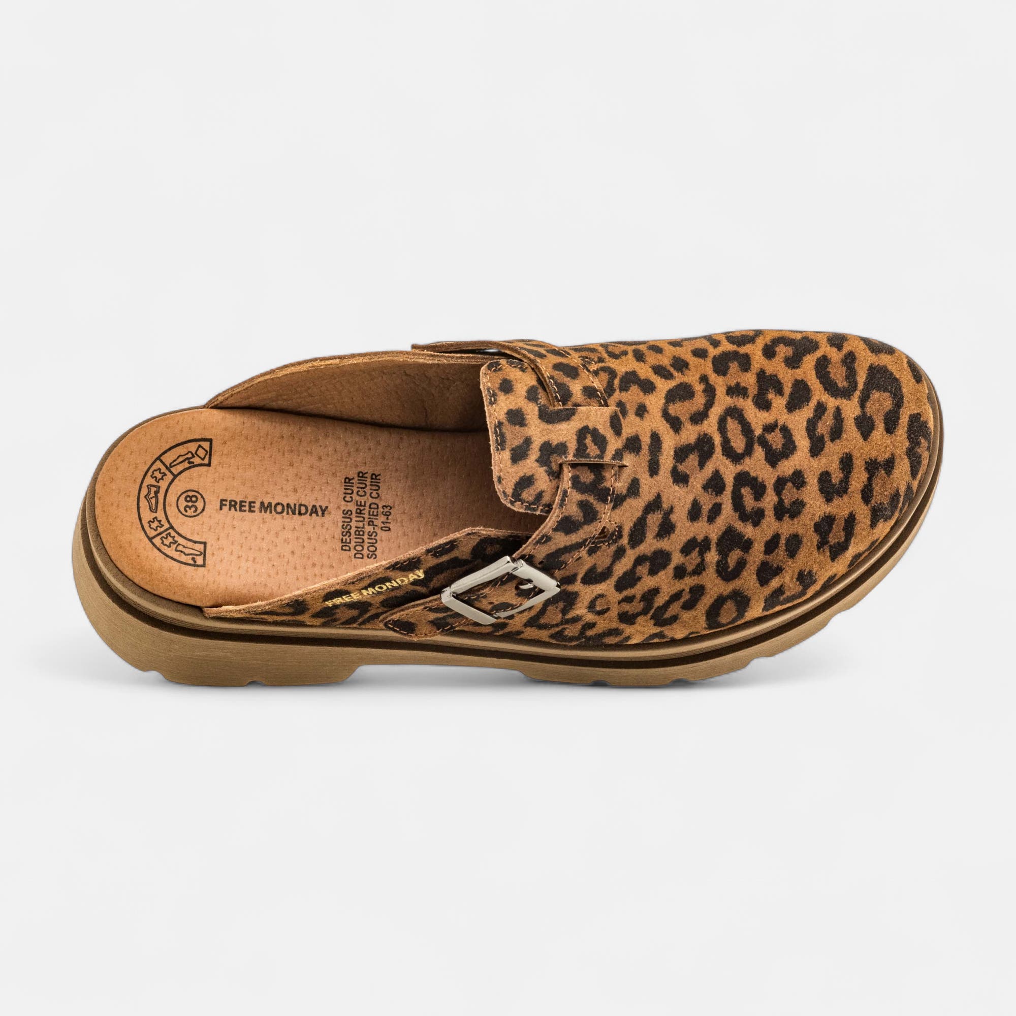 Mules Femme en cuir camel