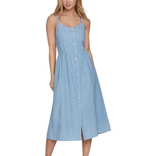 Vila - VIZIA STRAP MIDI DENIM DRESS Azul