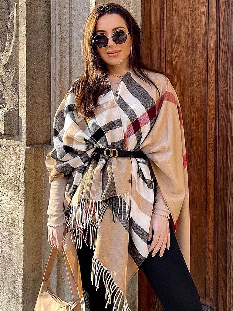 FRAAS Poncho - Cape RUANA camel