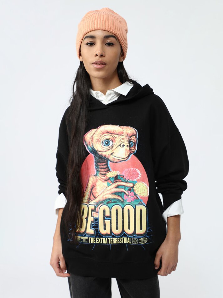 Moletom estampado ET Universal - Preto