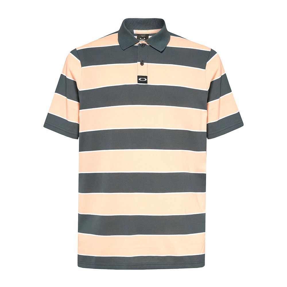 Oakley RETRO SOFT STRIPE - Polo Homme dark slate/peach