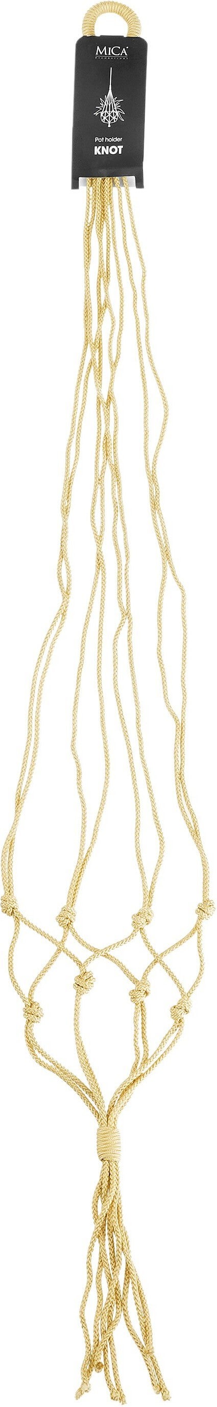 Mica Decorations plantenhanger macramé Knot geel D 15 H 140 cm