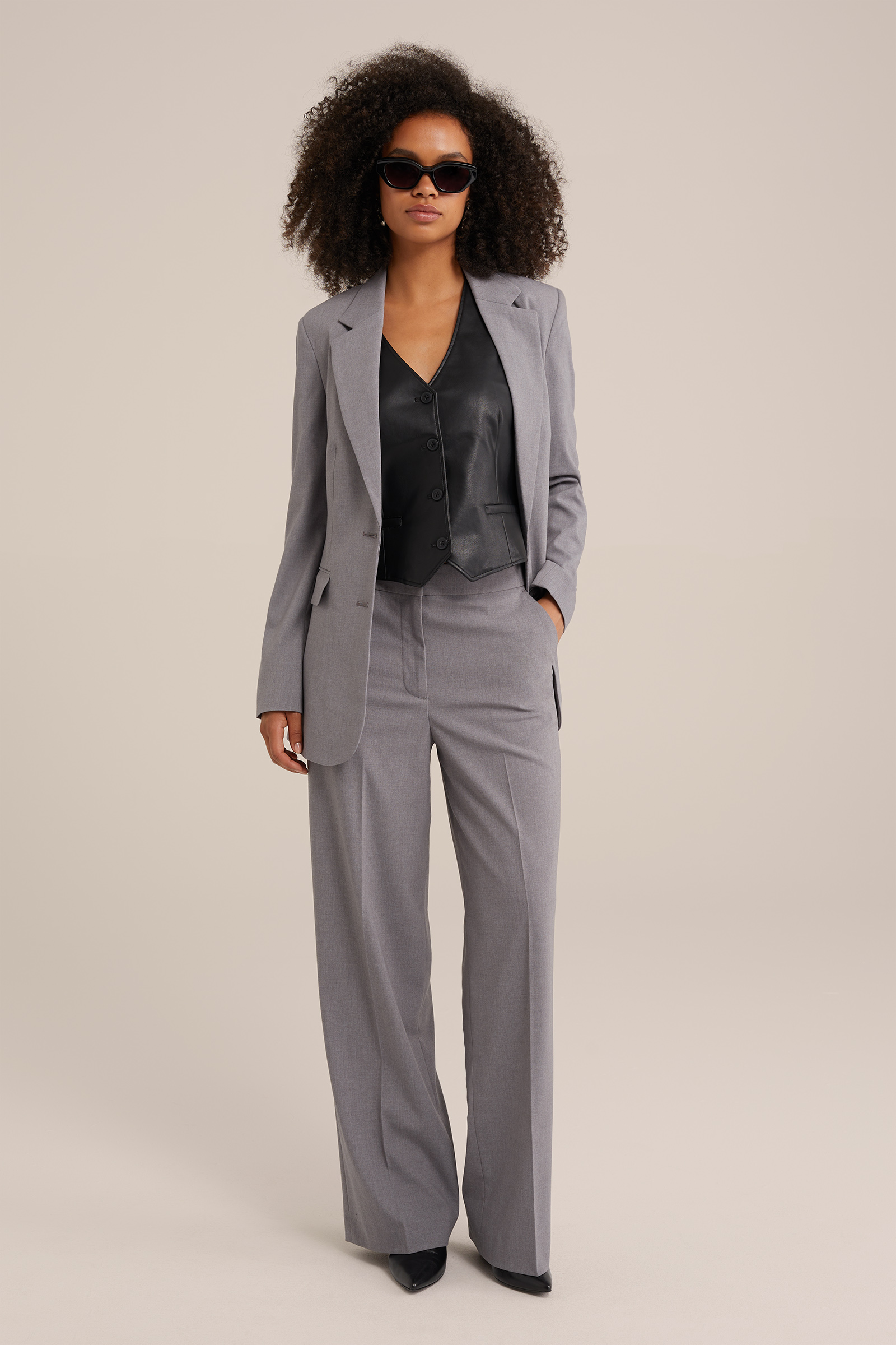 regular fit blazer WE Fashion Grijs