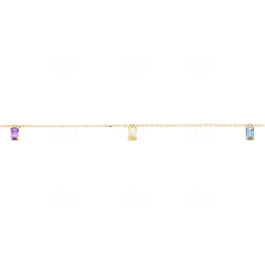 Armband 750/18 K Gelbgold mit Farbsteinen