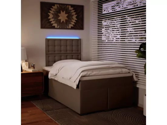 Sommier tapissier matelas cappuccino 120x190cm similicuir