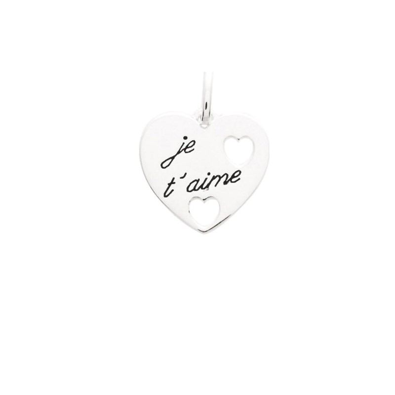 Pendentif coeur femme - Argent 925 - Je t'aime