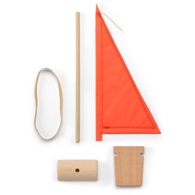 Bausatz Flaschenboot, Neonorange