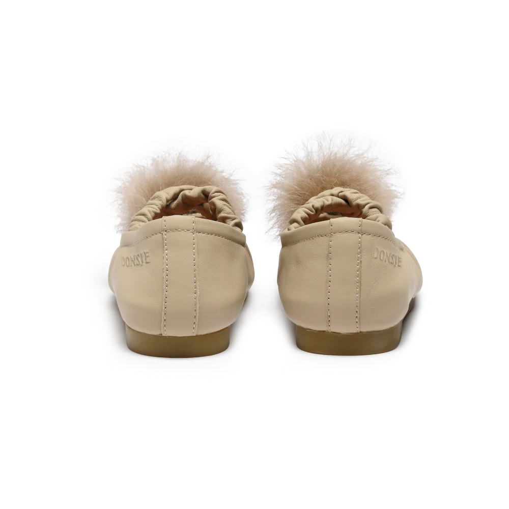 Izebella Ballerinas | Ivory Sheep Leather