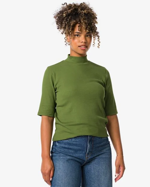 t-shirt côtelé femmes vert