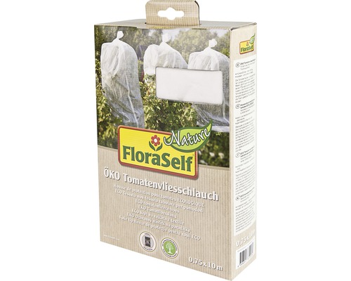 Milieuvriendelijke tomatenvliestube, tomatenmuts FloraSelf, 10 x 0,75 m, 18 g/m², wit