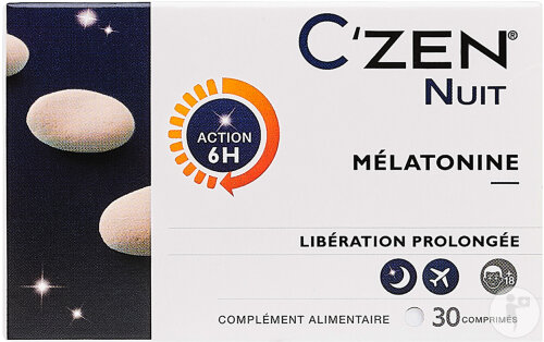 C'ZEN Nuit Mélatonine Complément Alimentaire 30 Comprimés