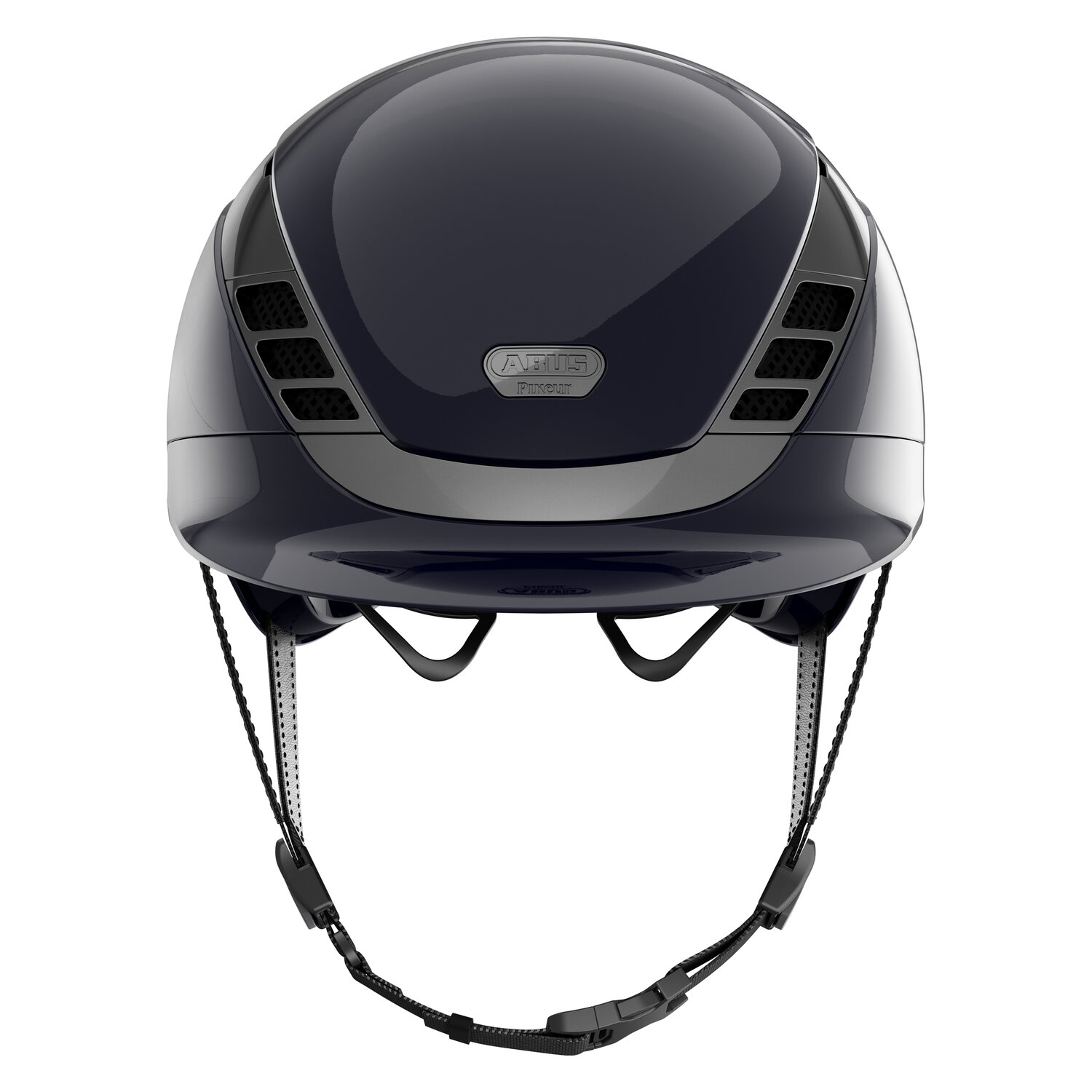 ABUS PIKEUR Reithelm AirLuxe Chrome  - shiny blue