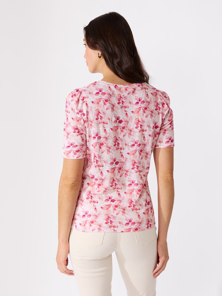 Ellen printet lintopp Peach Whip