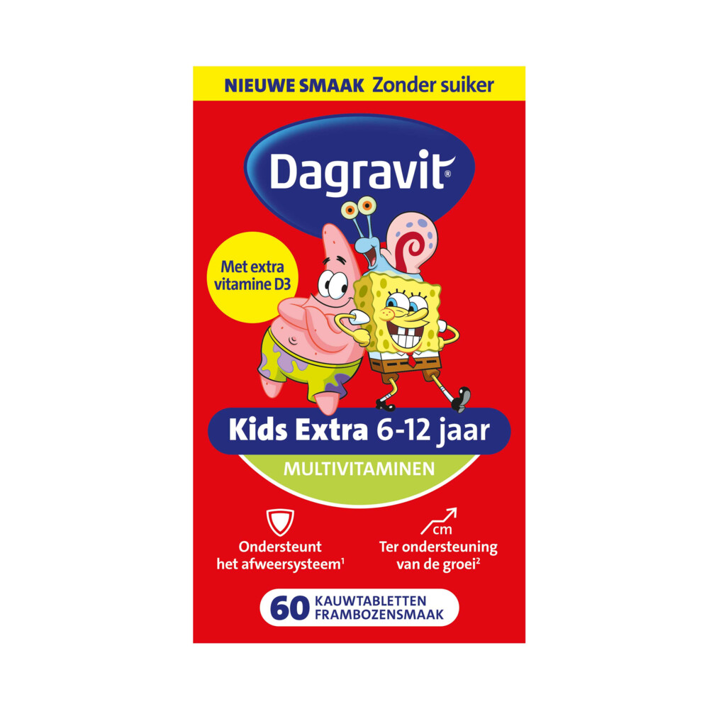 Dagravit Multivitamine Kids Xtra 6-12 Jaar Spongebob60 kauwtabletten