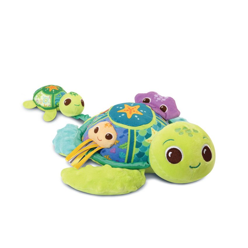 Peluche Juju la maman tortue et son bébé - Ecru
