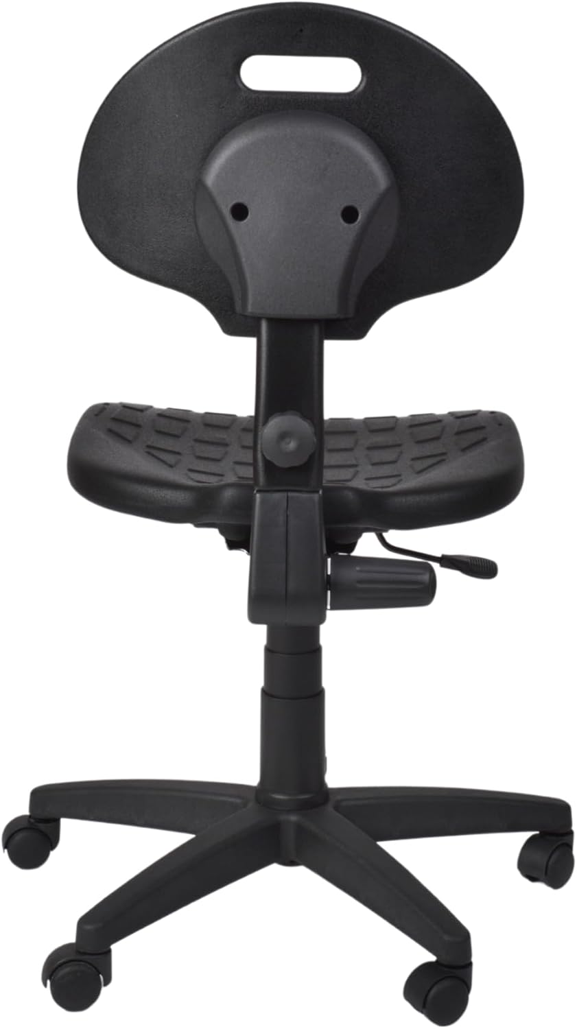 Topsit IND101 Arbeitsstuhl aus Polyurethan, ergonomischer Bürohocker, Werkstattstuhl, höhenverstellbar und mit Verstellbarer Rückenlehne, leicht zu reinigen, Stabiler Stuhl mit Rollen.