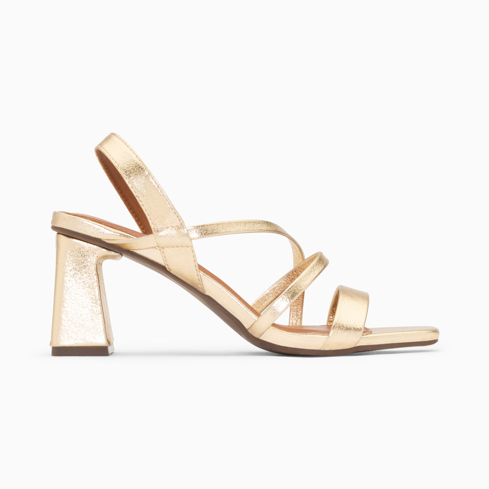 Sandales à talon, Compensées-Sandales Priscilla or à fines brides et talon haut