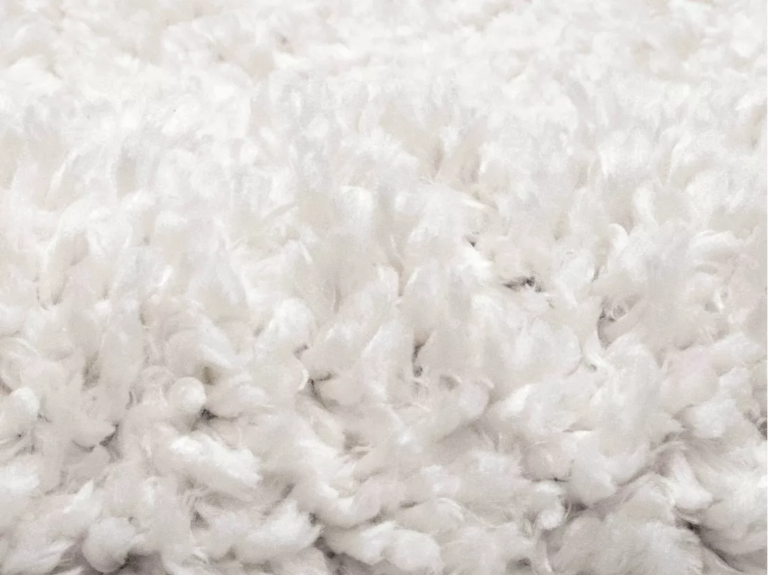 Tapis shaggy berbère - 200 x 290 cm - Blanc et doré - PRYSMI